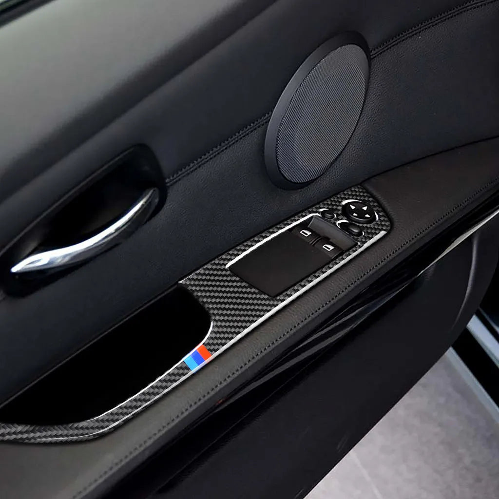 Carbon fibre decorative car window sticker cover with epoxy coating for convertible coupe glass panel