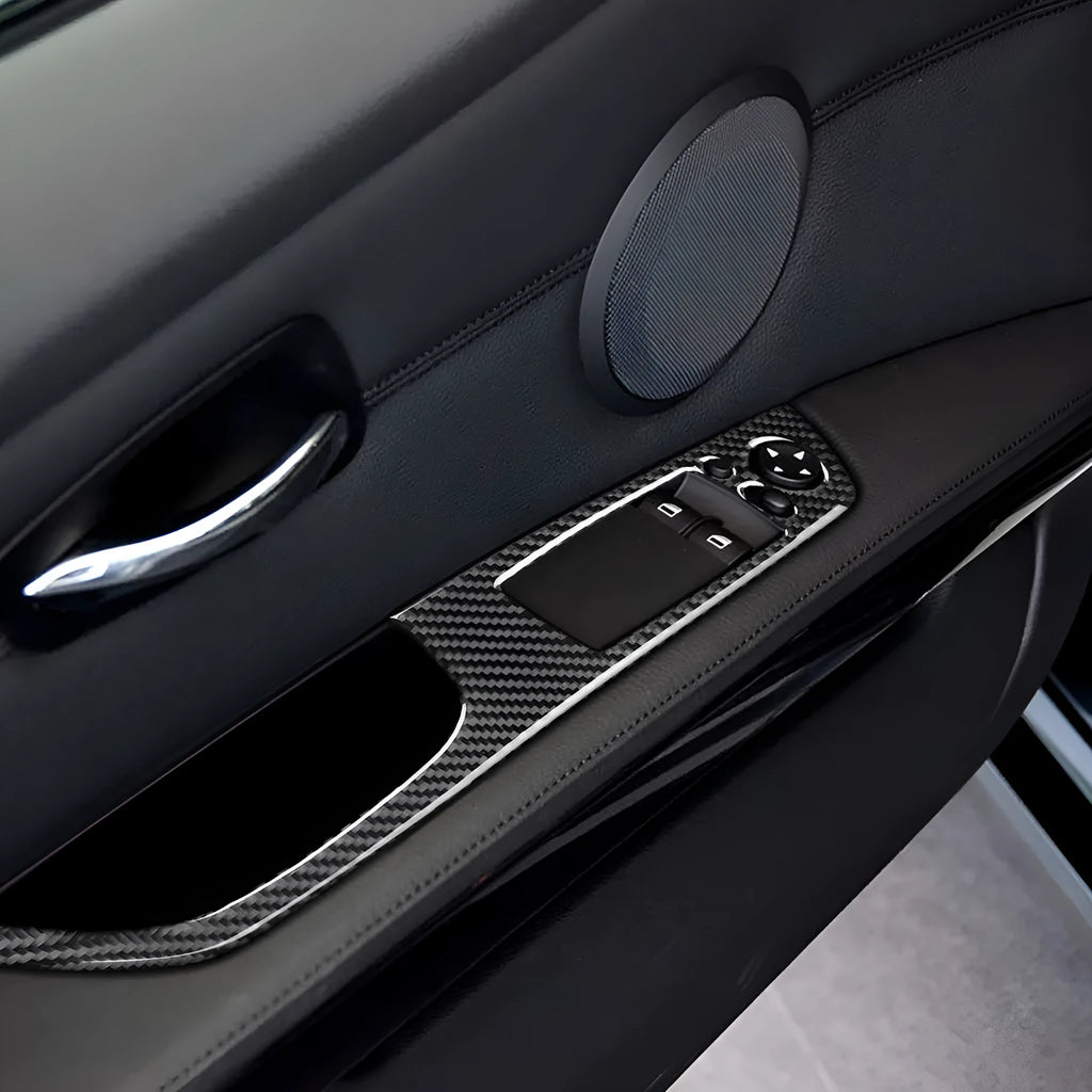 Carbon fibre decorative car window sticker cover with epoxy coating for convertible coupe glass panel