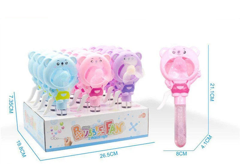 Hand-cranked bunny bubble fan for summer outdoor fun