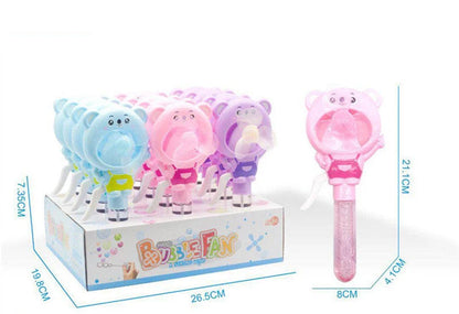 Hand-cranked bunny bubble fan for summer outdoor fun