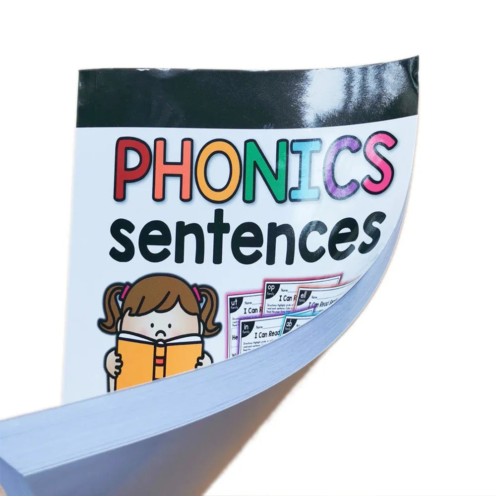 Children's English phonics reading worksheet for age 6+, A5 size 21cm x 14cm