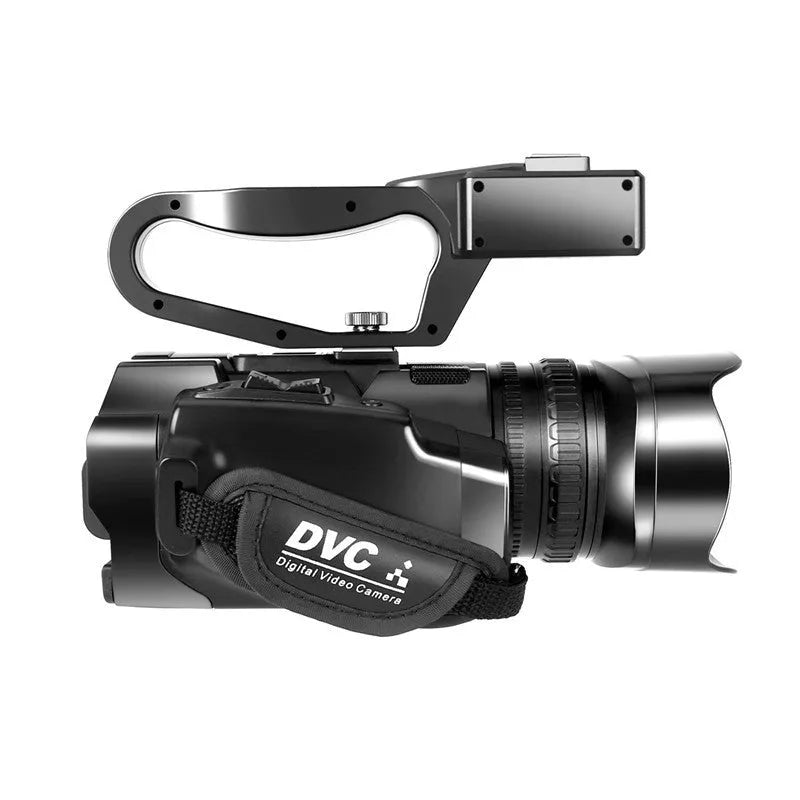 KOMERY RX100 black 4K handheld digital video camera with lens hood and touch screen