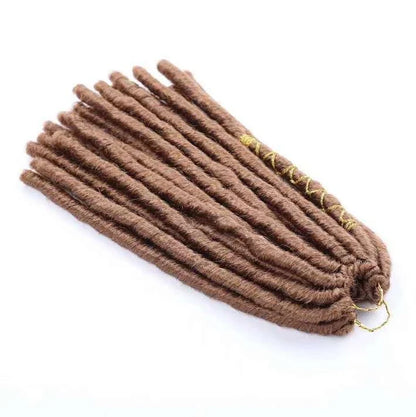 Soft Dread Locs Twist Hair Faux Locs Crochet Braids showing 12-inch length and Japanese silk texture