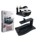Black VR game controller charger base for PS4 VR controllers with ABS plastic construction
