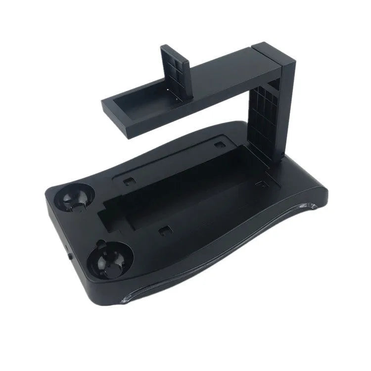 Black VR game controller charger base for PS4 VR controllers with ABS plastic construction
