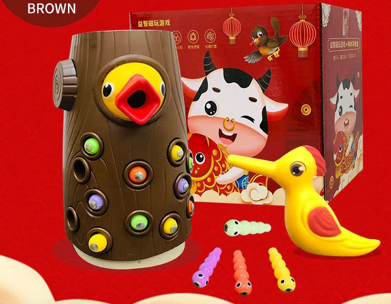 Woodpecker Magnetic Catch The Worm educational toy for children
