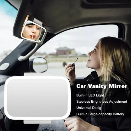 In-Car LED Make-Up Mirror with 21 LED lights and adjustable brightness