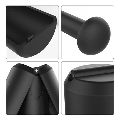 Black portable ABS folding stool for outdoor and indoor use