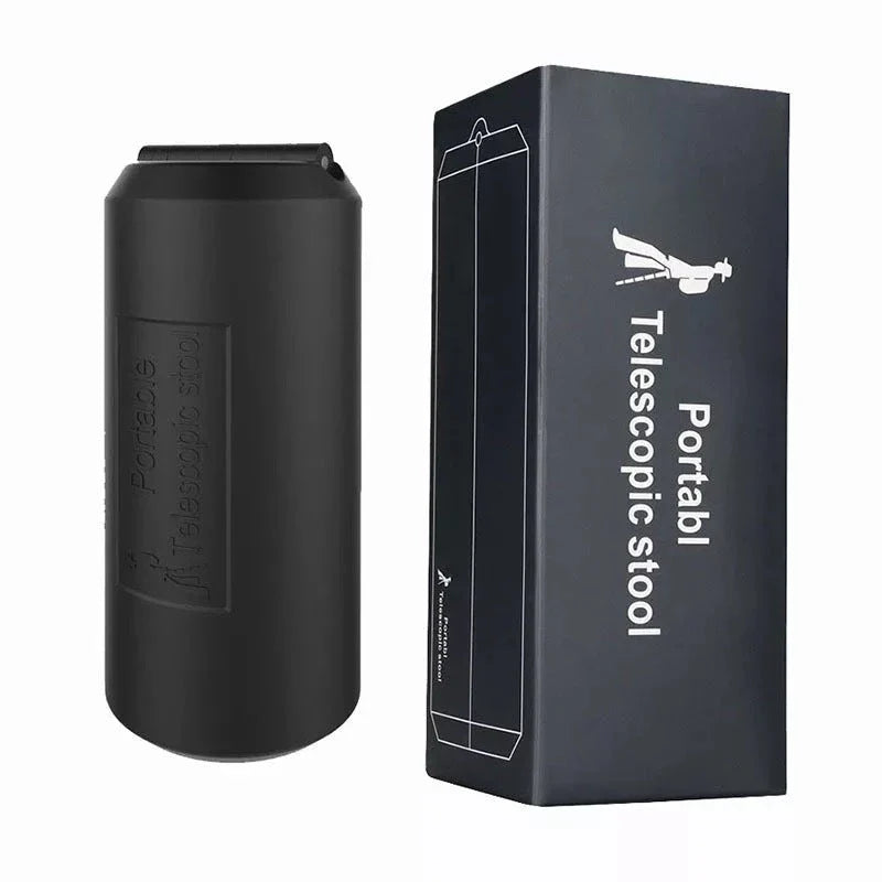 Black portable ABS folding stool for outdoor and indoor use