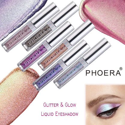 PHOERA Magnificent Metals Glitter and Glow Liquid Eyeshadow in 12 vibrant shades