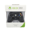 Xbox 360 wireless controller in black with 2.4GHz 30ft range and Xbox navigation button