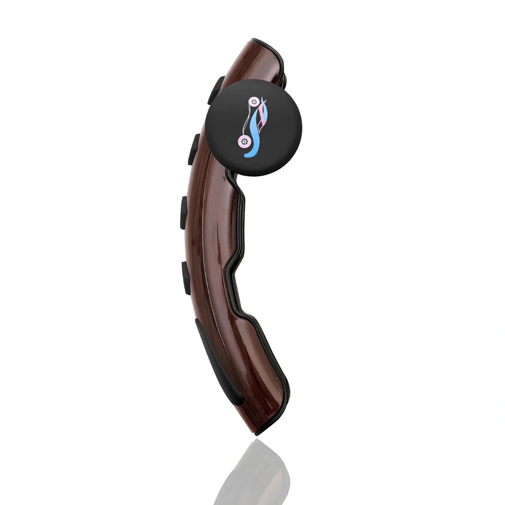 Carbon fiber steering wheel booster ball in black, 220mm size, silicone grip for car steering assistance