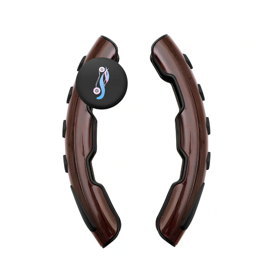 Carbon fiber steering wheel booster ball in black, 220mm size, silicone grip for car steering assistance