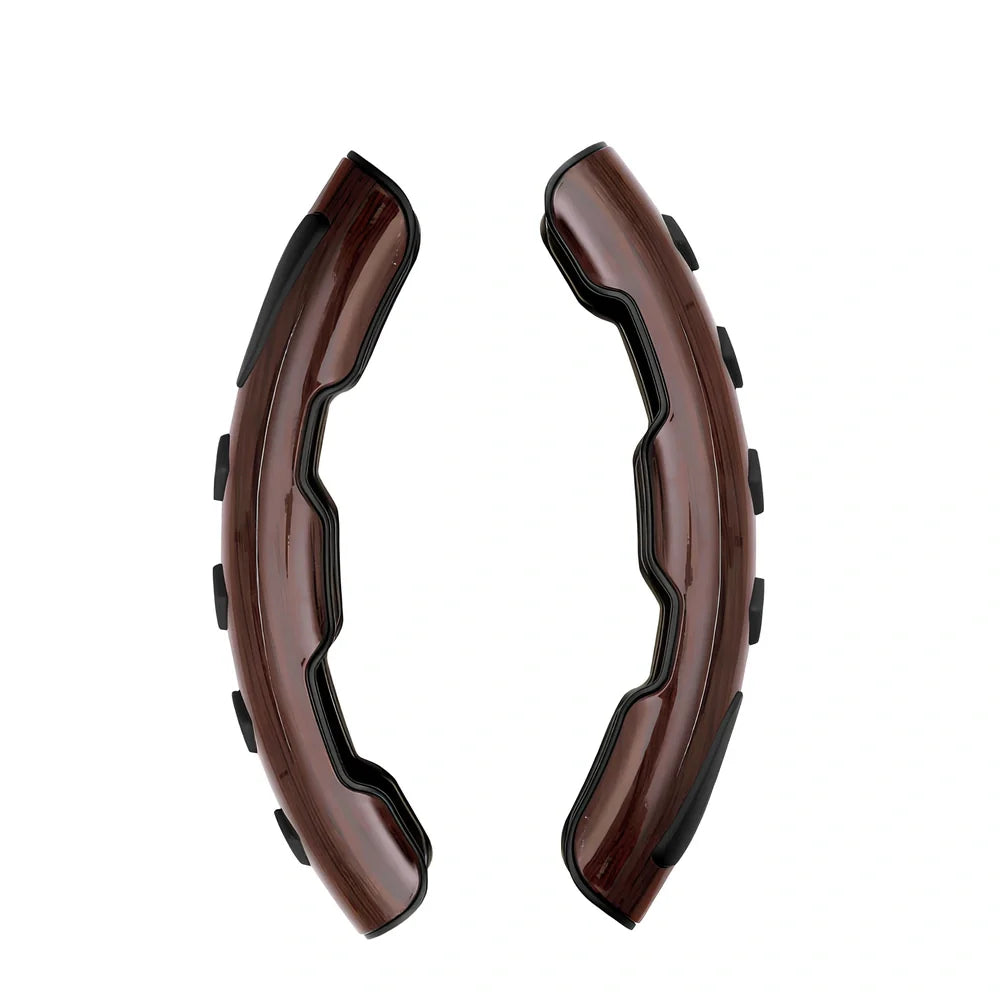 Carbon fiber steering wheel booster ball in black, 220mm size, silicone grip for car steering assistance