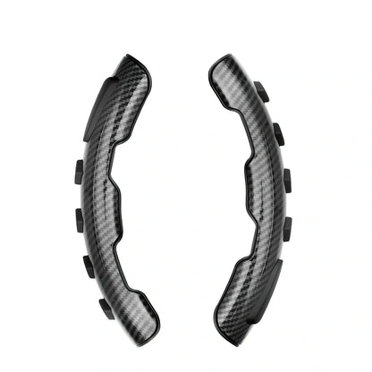 Carbon fiber steering wheel booster ball in black, 220mm size, silicone grip for car steering assistance