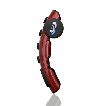 Carbon fiber steering wheel booster ball in black, 220mm size, silicone grip for car steering assistance