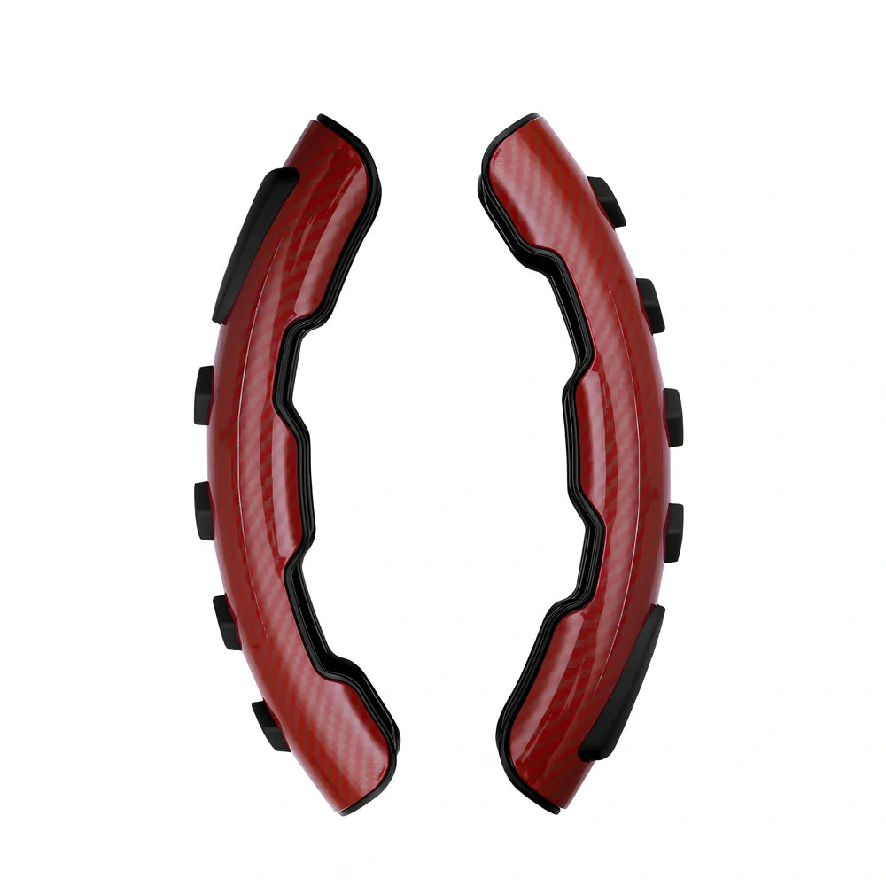 Carbon fiber steering wheel booster ball in black, 220mm size, silicone grip for car steering assistance