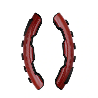 Carbon fiber steering wheel booster ball in black, 220mm size, silicone grip for car steering assistance