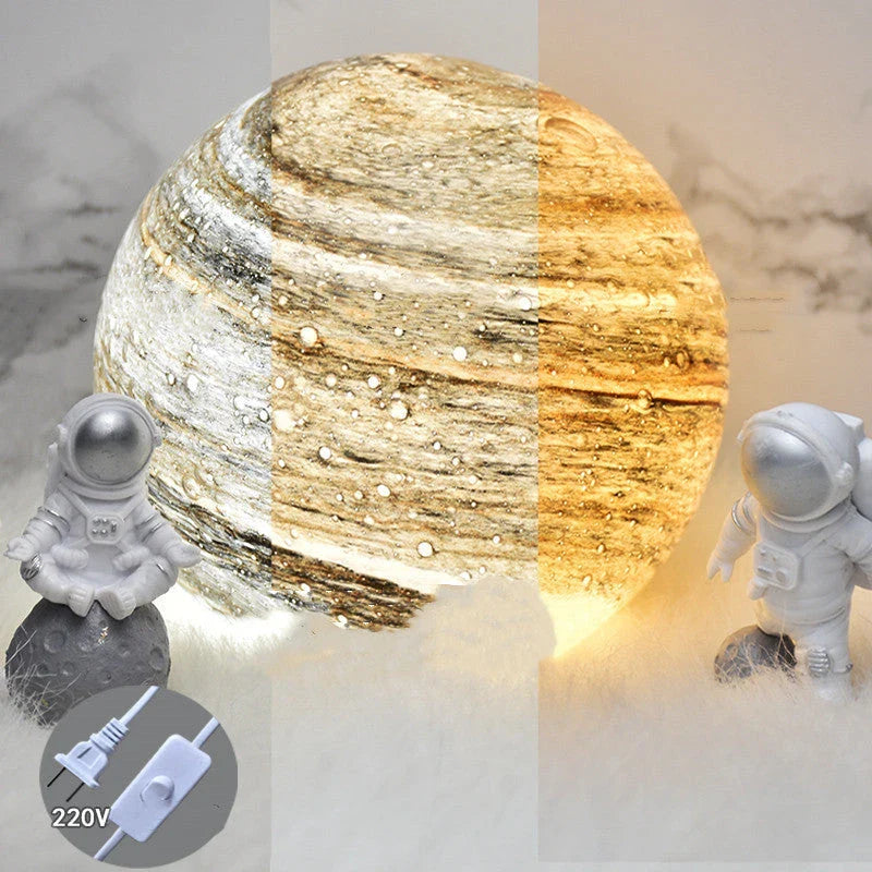Unique USB-powered Wandering Earth Lamp with adjustable LED lighting and planet design
