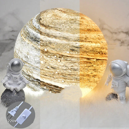 Unique USB-powered Wandering Earth Lamp with adjustable LED lighting and planet design
