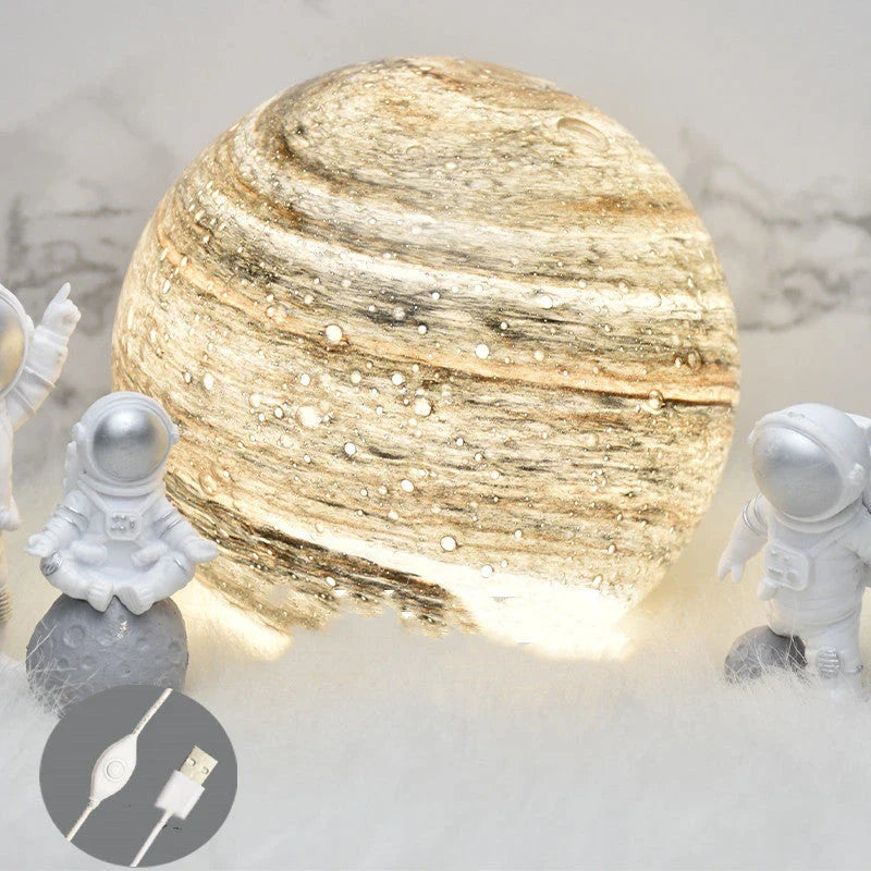 Unique USB-powered Wandering Earth Lamp with adjustable LED lighting and planet design