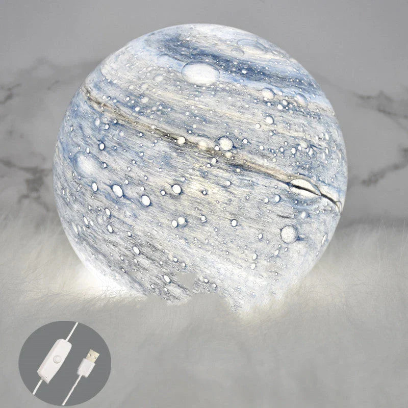 Unique USB-powered Wandering Earth Lamp with adjustable LED lighting and planet design