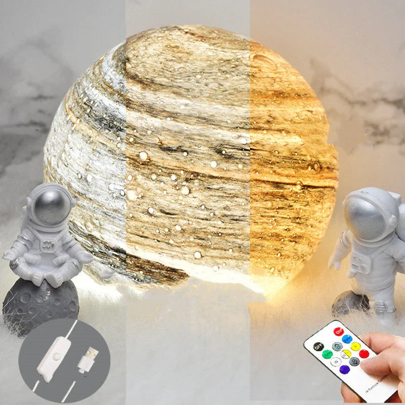 Unique USB-powered Wandering Earth Lamp with adjustable LED lighting and planet design