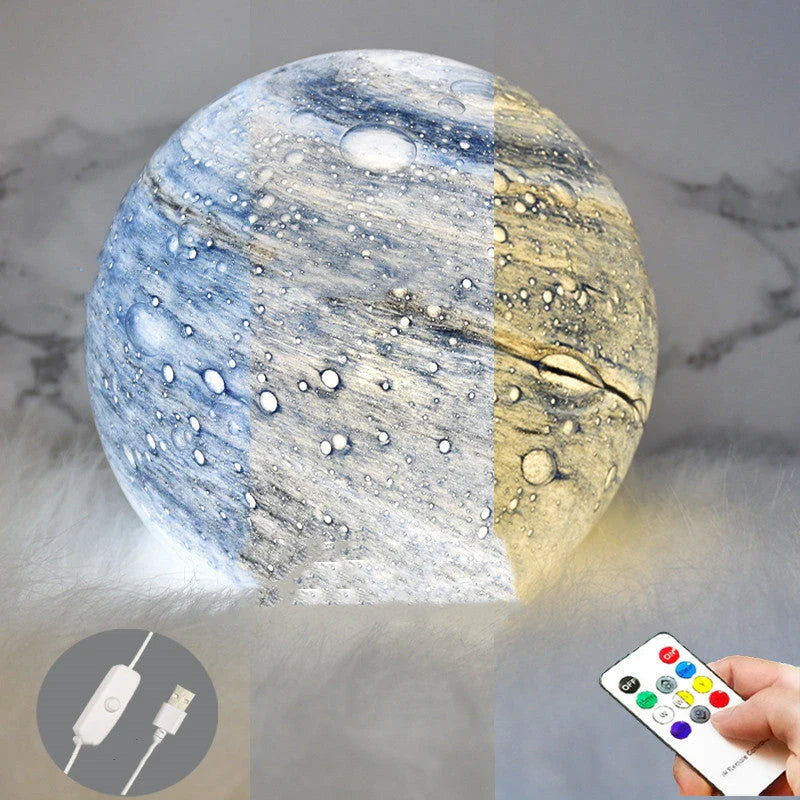 Unique USB-powered Wandering Earth Lamp with adjustable LED lighting and planet design