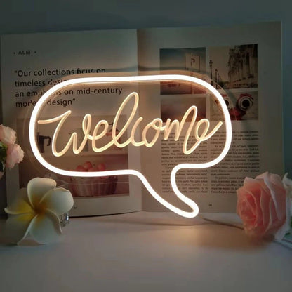 Custom LED neon light decoration with vibrant glow and USB power option