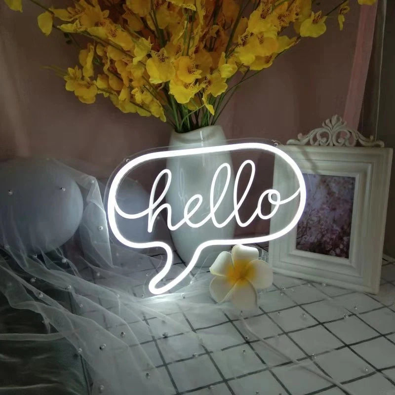 Custom LED neon light decoration with vibrant glow and USB power option