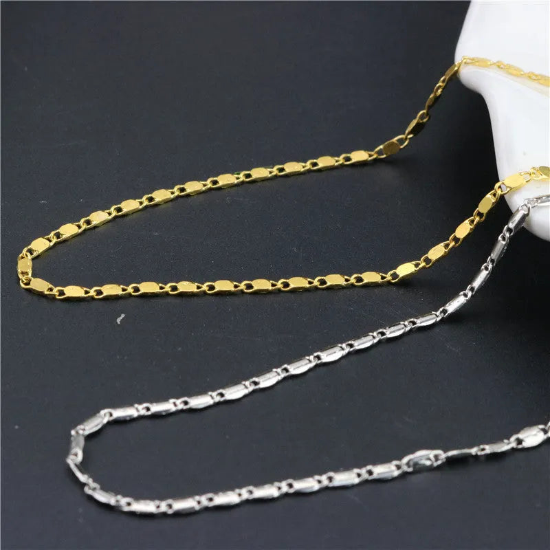 Women's alloy electroplated beach chain anklet in gold colour simple chain design