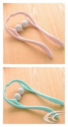 Adjustable neck massager in pink, blue, and green for deep tissue relief