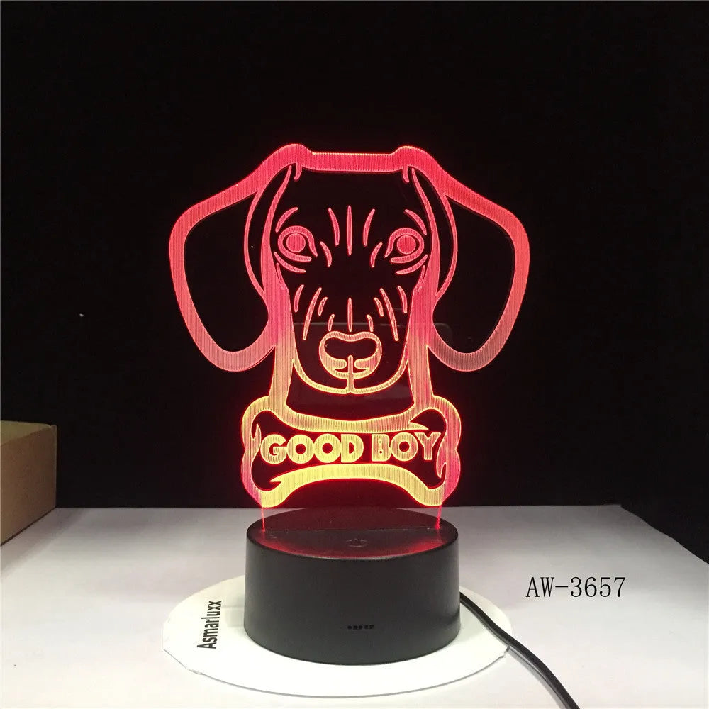 A colourful gradient LED table lamp with a tall acrylic shade on a black base, featuring a remote control.
