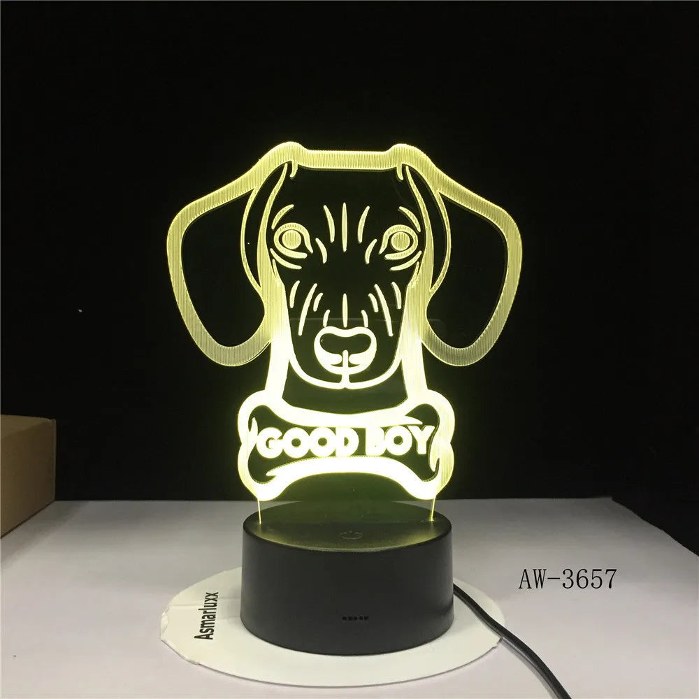 A colourful gradient LED table lamp with a tall acrylic shade on a black base, featuring a remote control.