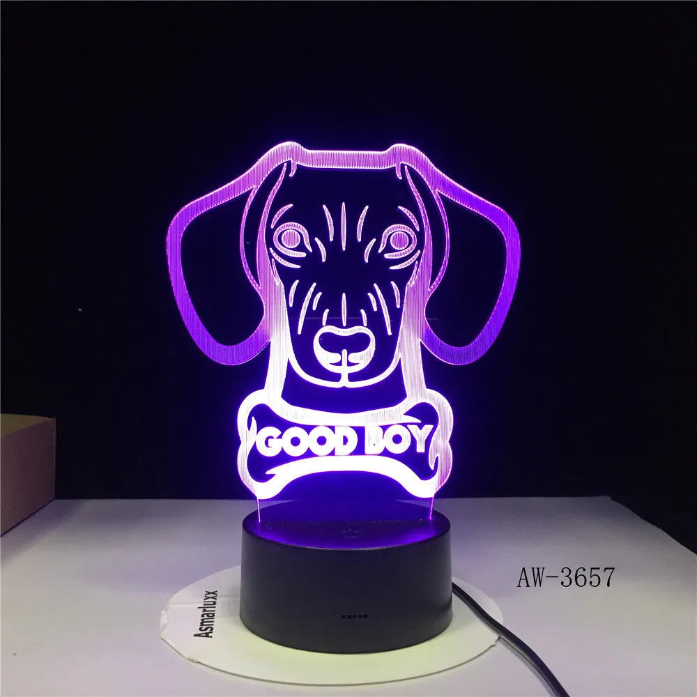 A colourful gradient LED table lamp with a tall acrylic shade on a black base, featuring a remote control.