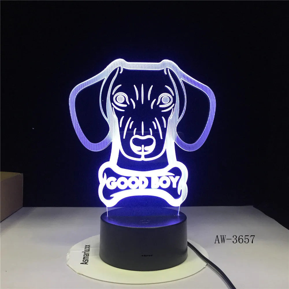 A colourful gradient LED table lamp with a tall acrylic shade on a black base, featuring a remote control.