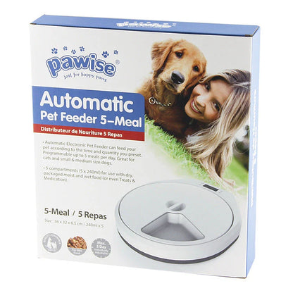 Automatic multi-grid pet feeder for cats and dogs with programmable timer