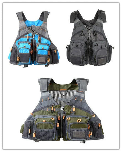 Versatile and durable fishing vest with premium ripstop polyester shell, removable EPE foam for buoyancy, and ample storage pockets