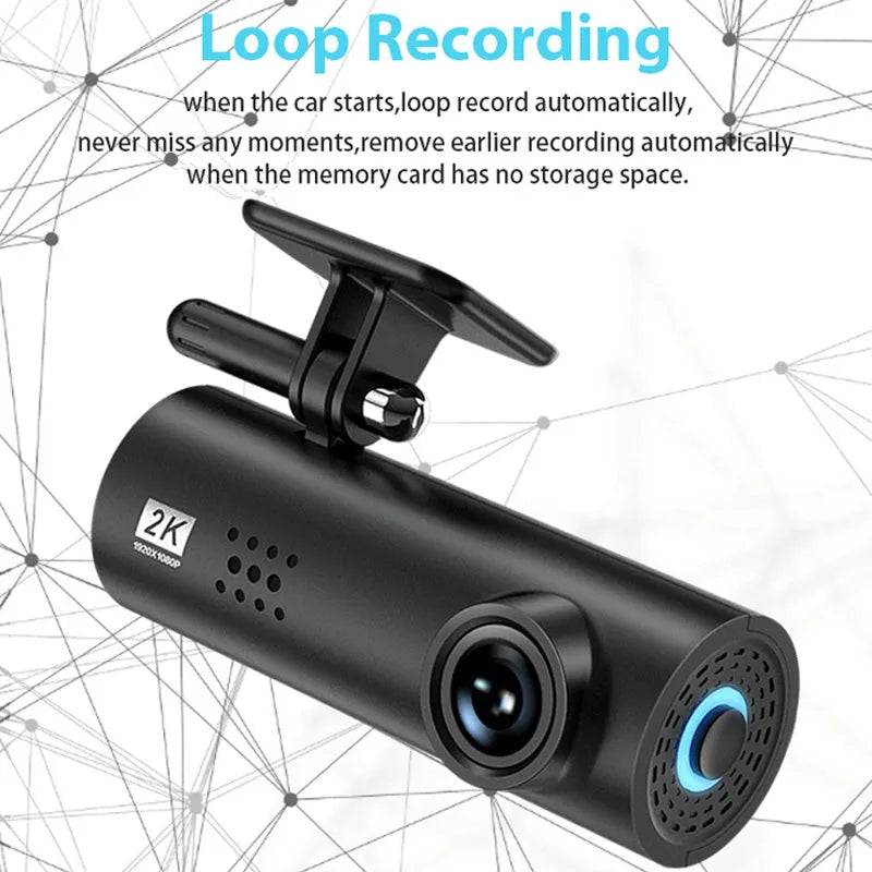 LF9 PRO driving recorder dash cam with WiFi and night vision on car dashboard