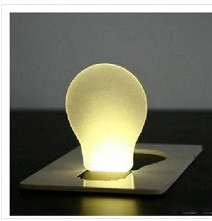 Credit card-sized foldable LED pocket lamp with acrylic shade and inductive switch