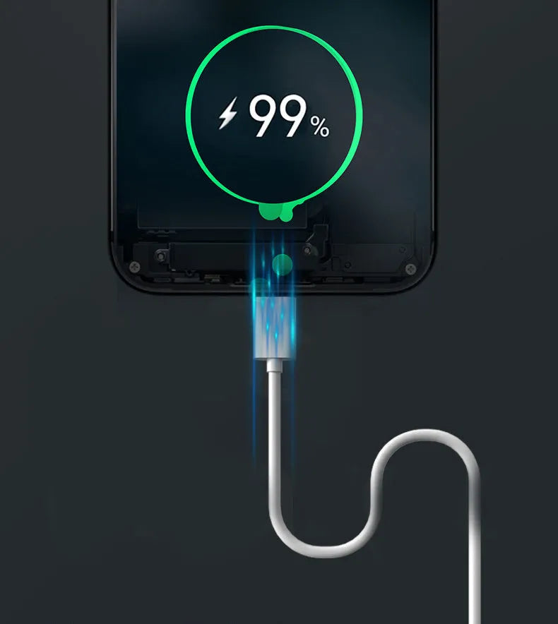 Black Android Type-C fast charging data cable with 1.5 metre length