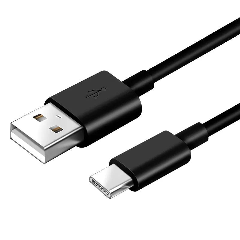Black Android Type-C fast charging data cable with 1.5 metre length