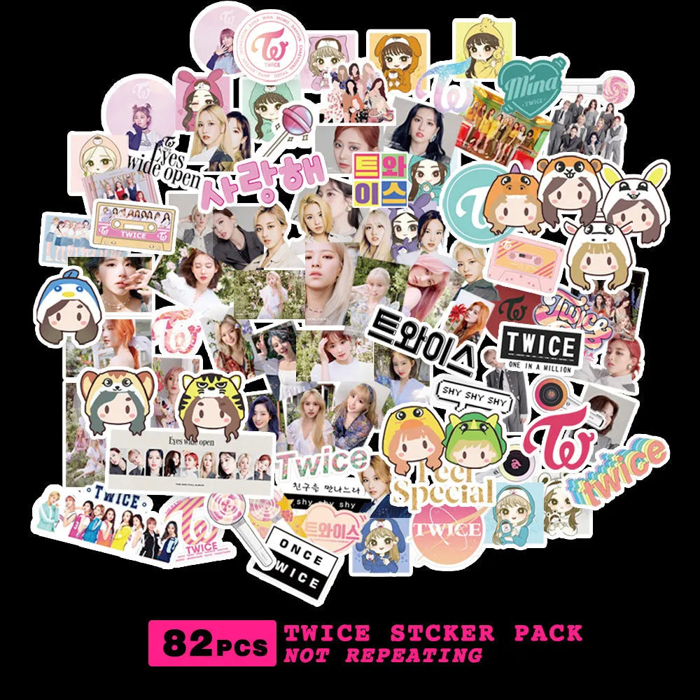 Star-shaped luggage stickers with K-pop band designs measuring 6cm by 4cm
