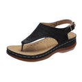 Women's casual wedge heel flip flop sandals with adjustable back strap in red, green, black, blue, and khaki
