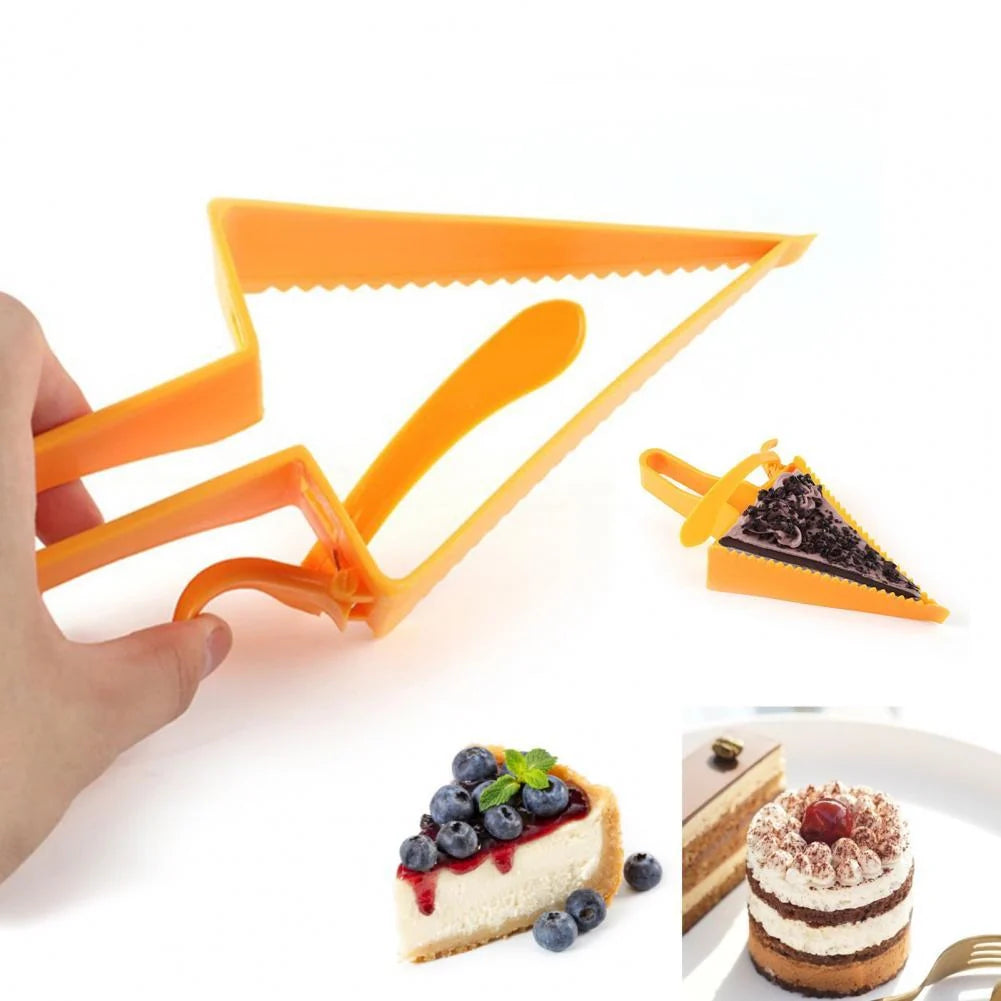 Adjustable Cake Divider Slicer in bright orange, perfect for uniform cake slices