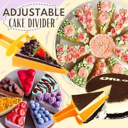Adjustable Cake Divider Slicer in bright orange, perfect for uniform cake slices