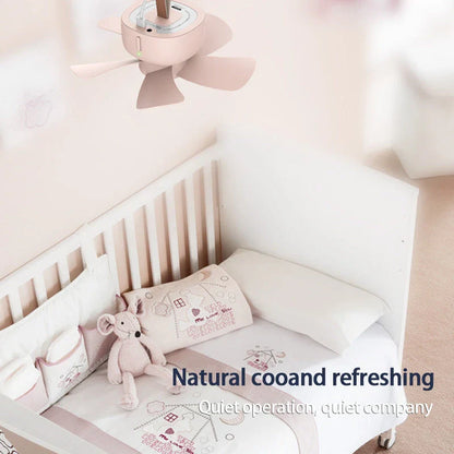 USB powered ceiling fan with remote control in blue and pink options