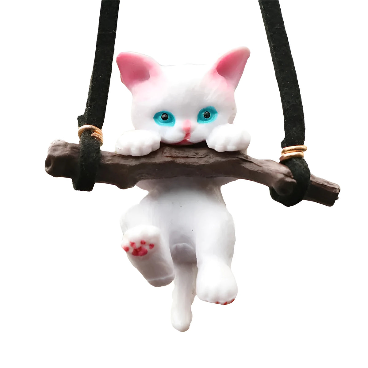 Branch cat design rearview mirror pendant hanging from car mirror as interior decoration