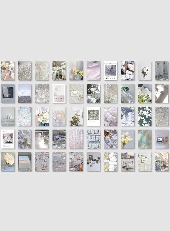 Blue Japanese paper sticker book open to show 50 different 4x6cm patterns for hand-tear collage decoration.