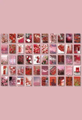 Blue Japanese paper sticker book open to show 50 different 4x6cm patterns for hand-tear collage decoration.
